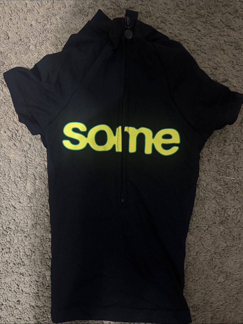 Black Crop Top with Neon Lime Logo